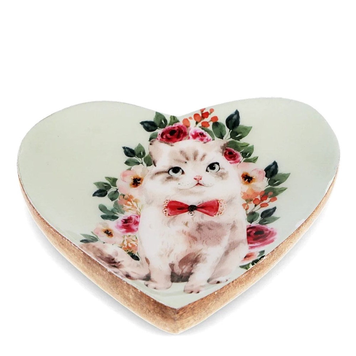 Cat Heart-Shaped Trinket Dish