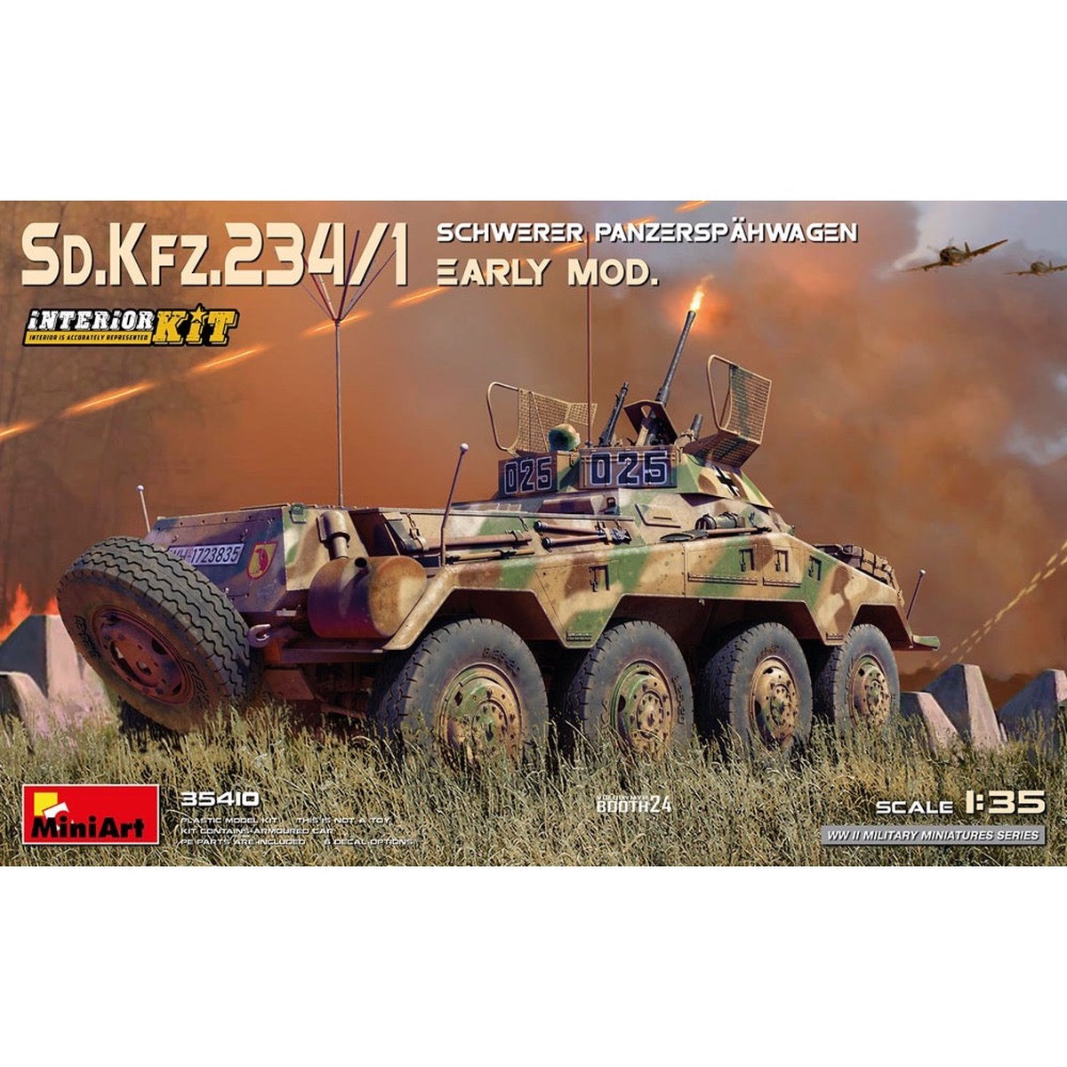 Miniart 35410 135 SdKfz2341 Schwerer Panzerspahwagen Early Mod