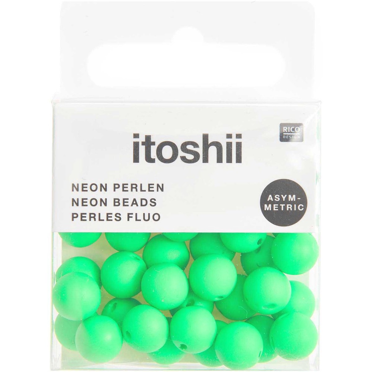Plastic Beads Neon Green Asymmetric