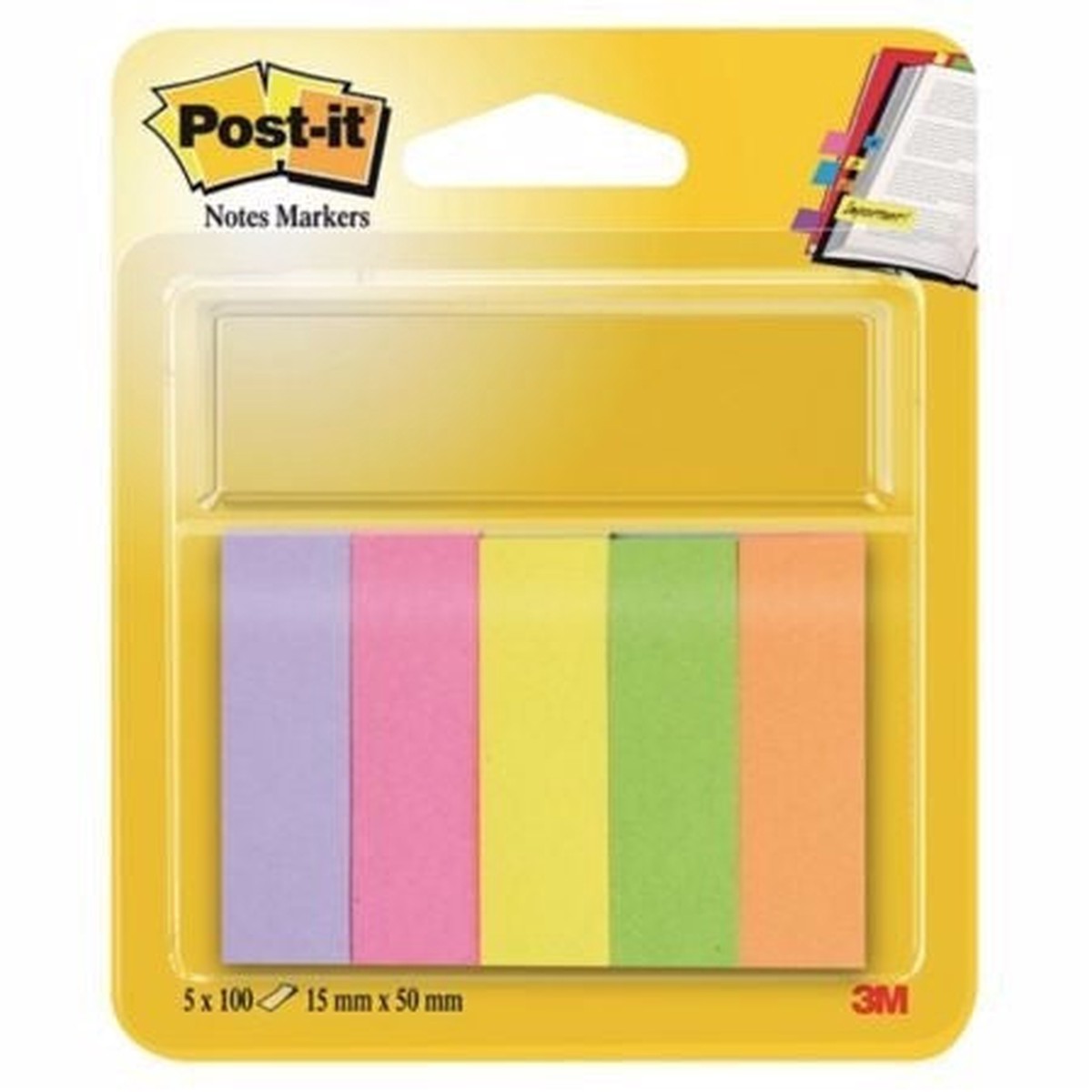 Post-It Note Page Markers Neon 15 Mm 5 Pads