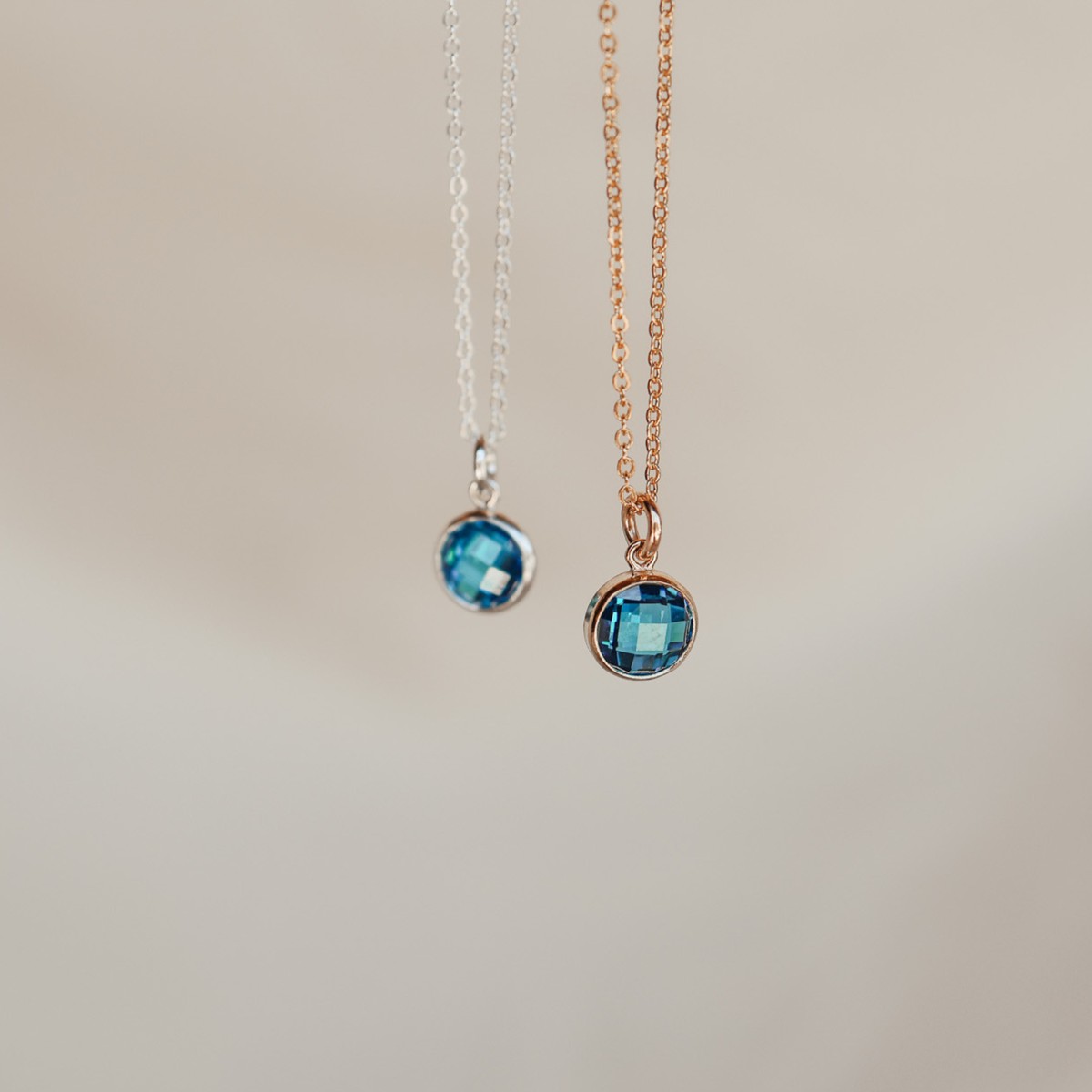 Birthstone Drop Necklace September GoldFill
