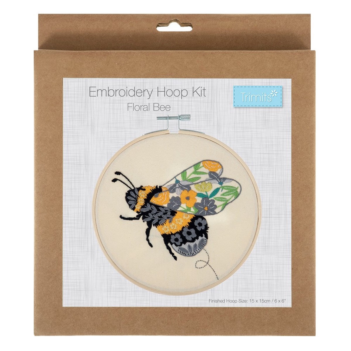 Embroidery Kit With Hoop Floral Bee