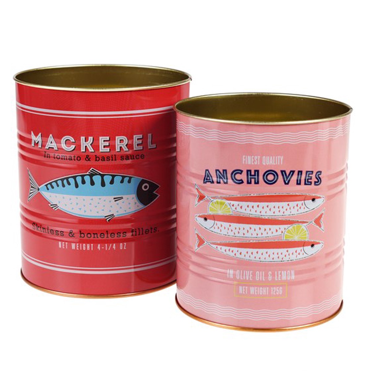 Fish Storage Tins (Set Of 2)