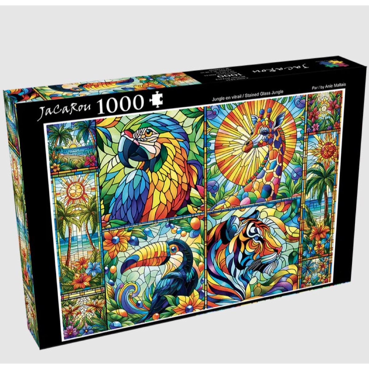 Jacarou Stained Glass Jungle 1000Pc Jigsaw Puzzle