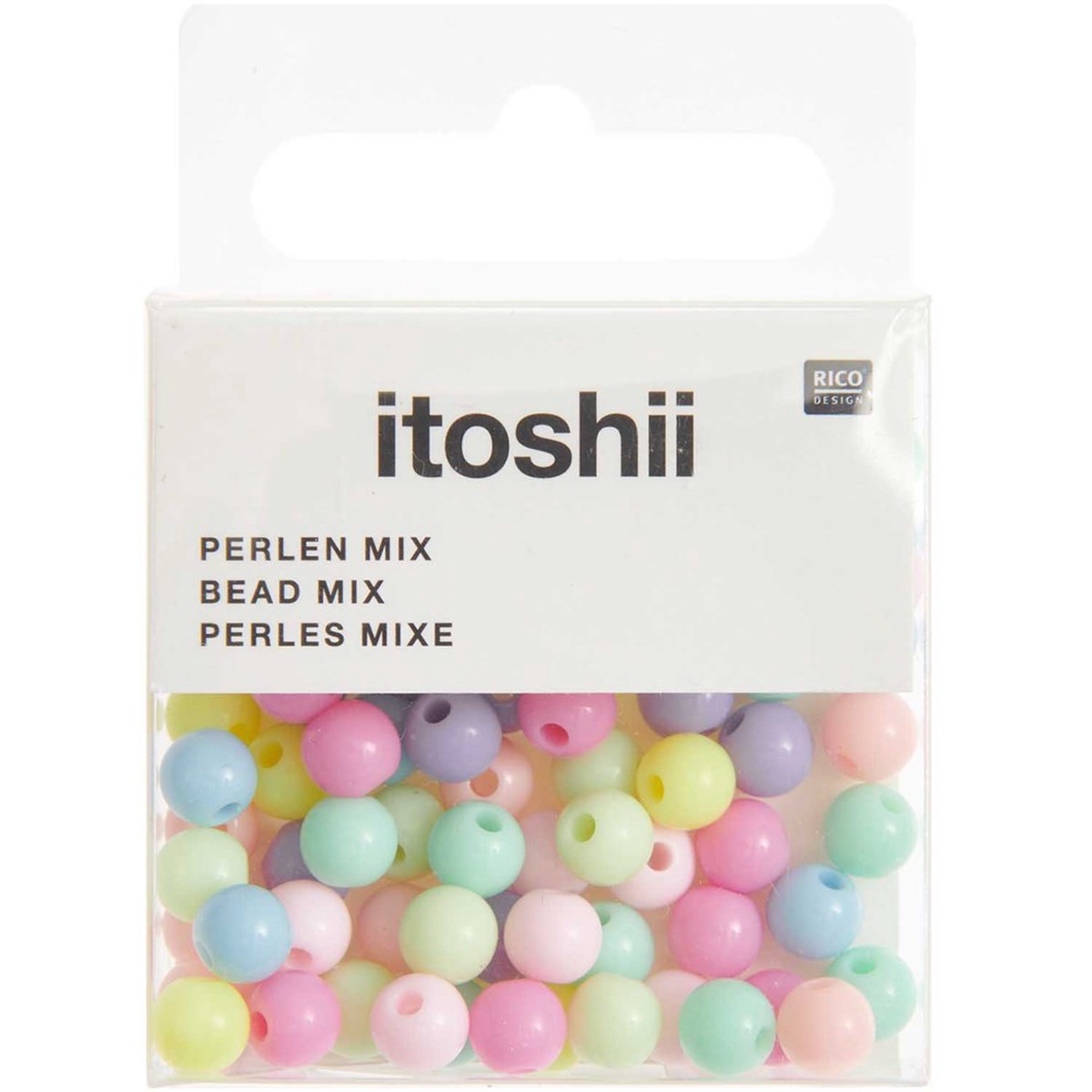 Plastic Beads Rainbow Pastel Glossy Mix 6Mm