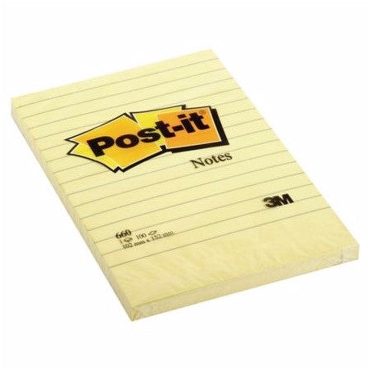 Post-It Notes Feint-Ruled Pads 102 Mm Yellow