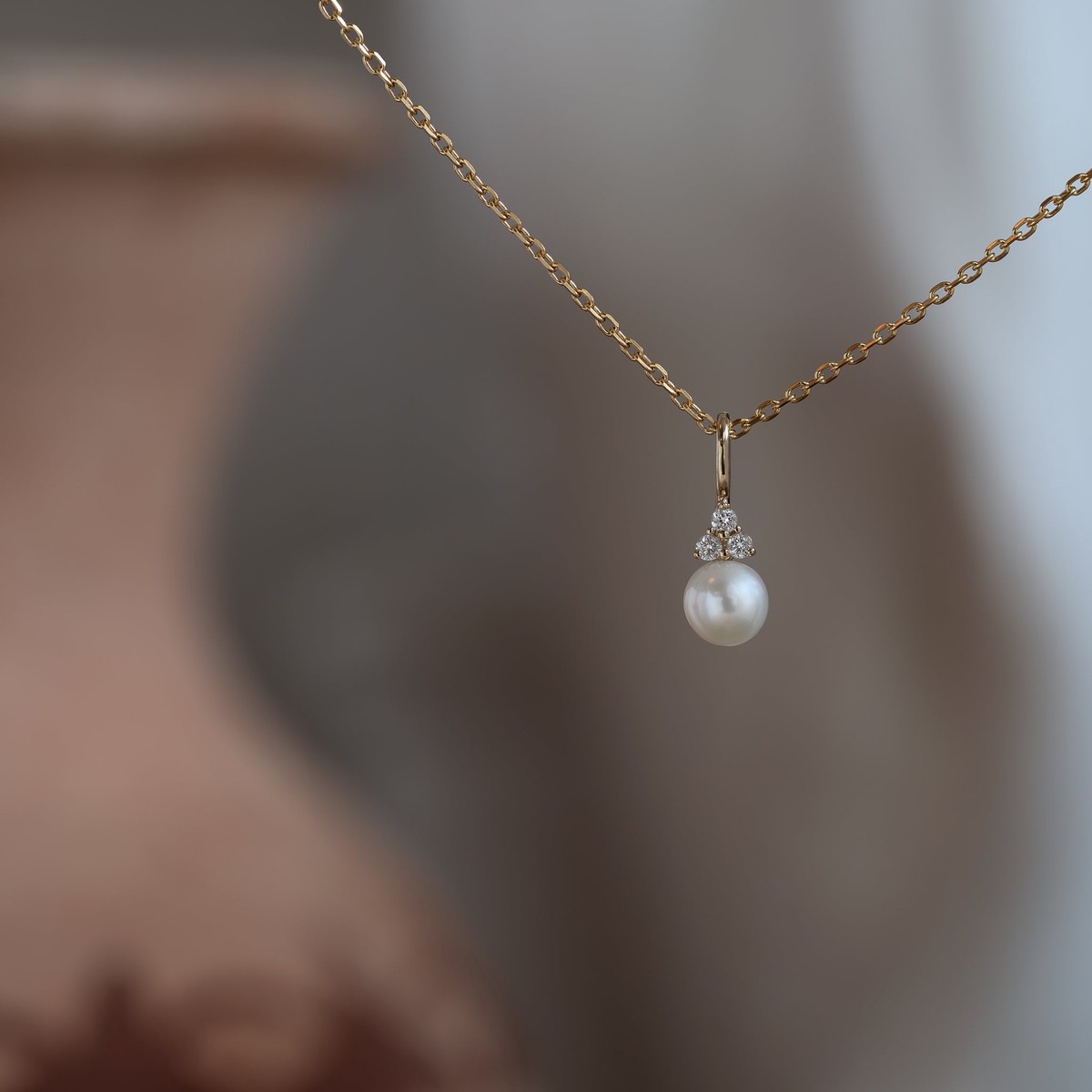 Mary Diamond Pearl Charm - 9K PendantOnly