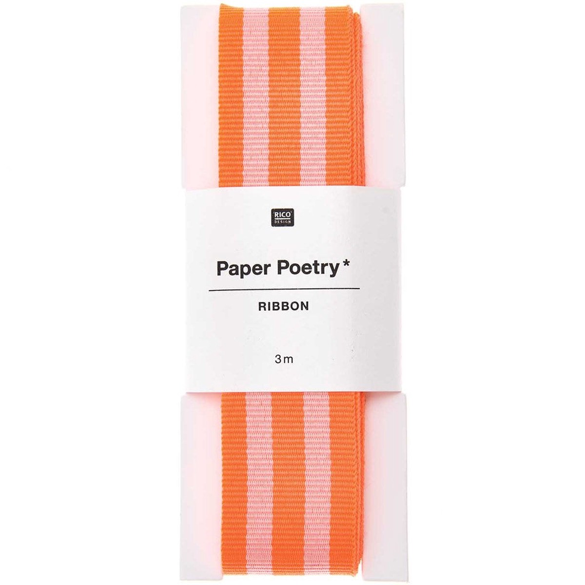 Paper Poetry Woven Ribbon Multi Stripes - Neon RedPink