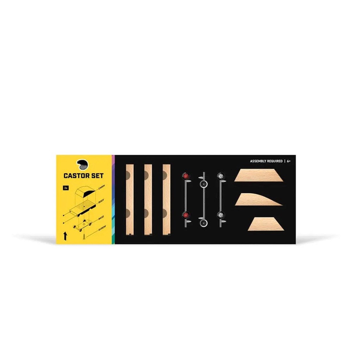 The Castor Set - Build Your Own Wooden Diecast Toy Car