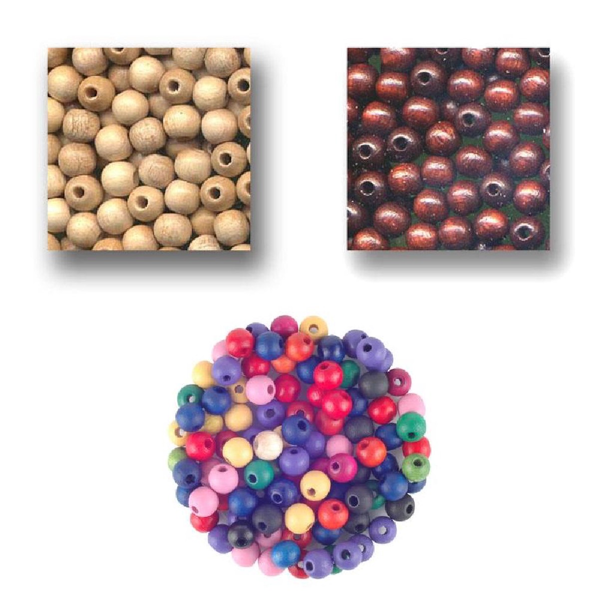 Wood Beads 6Mm Round Assorted