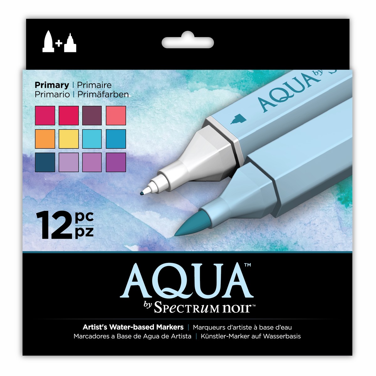 Aqua Markers By Spectrum Noir 12 Pack Primary