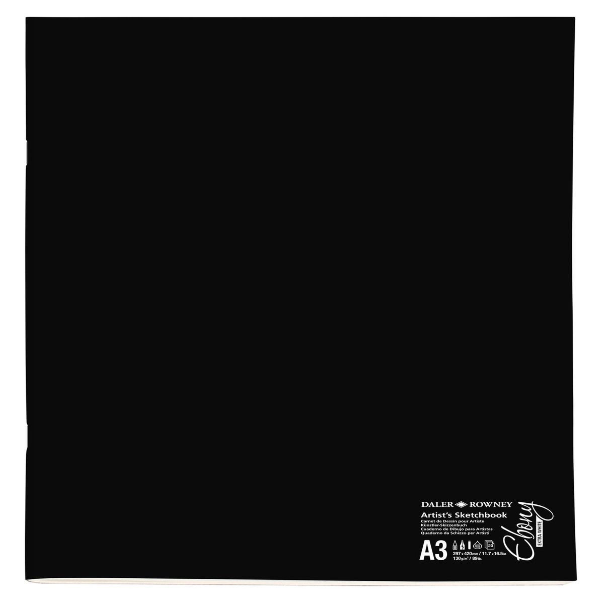 Daler Rowney Staple-Bound Ebony Extra White ArtistS Sketchbook Portrait A3