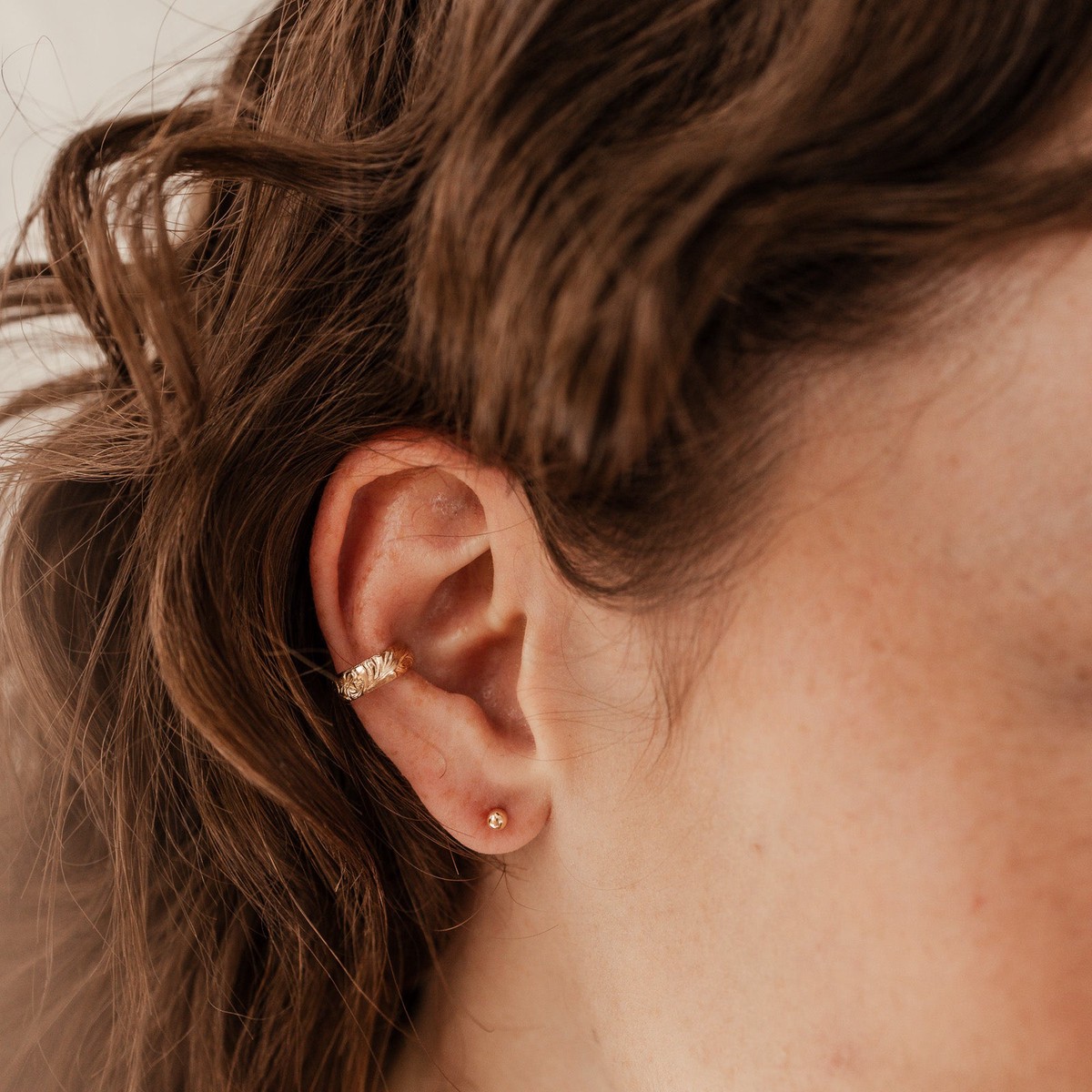 Fleur Cuff Patterned Ear Cuff GoldFill