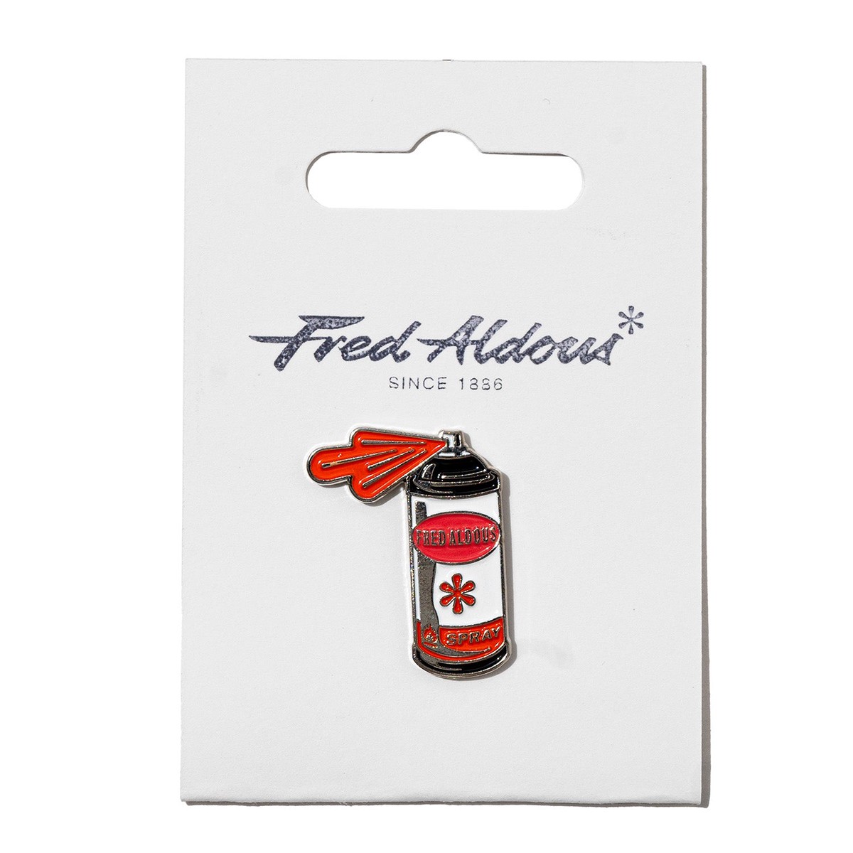 Fred Aldous Spray Can Pin Badge Coral