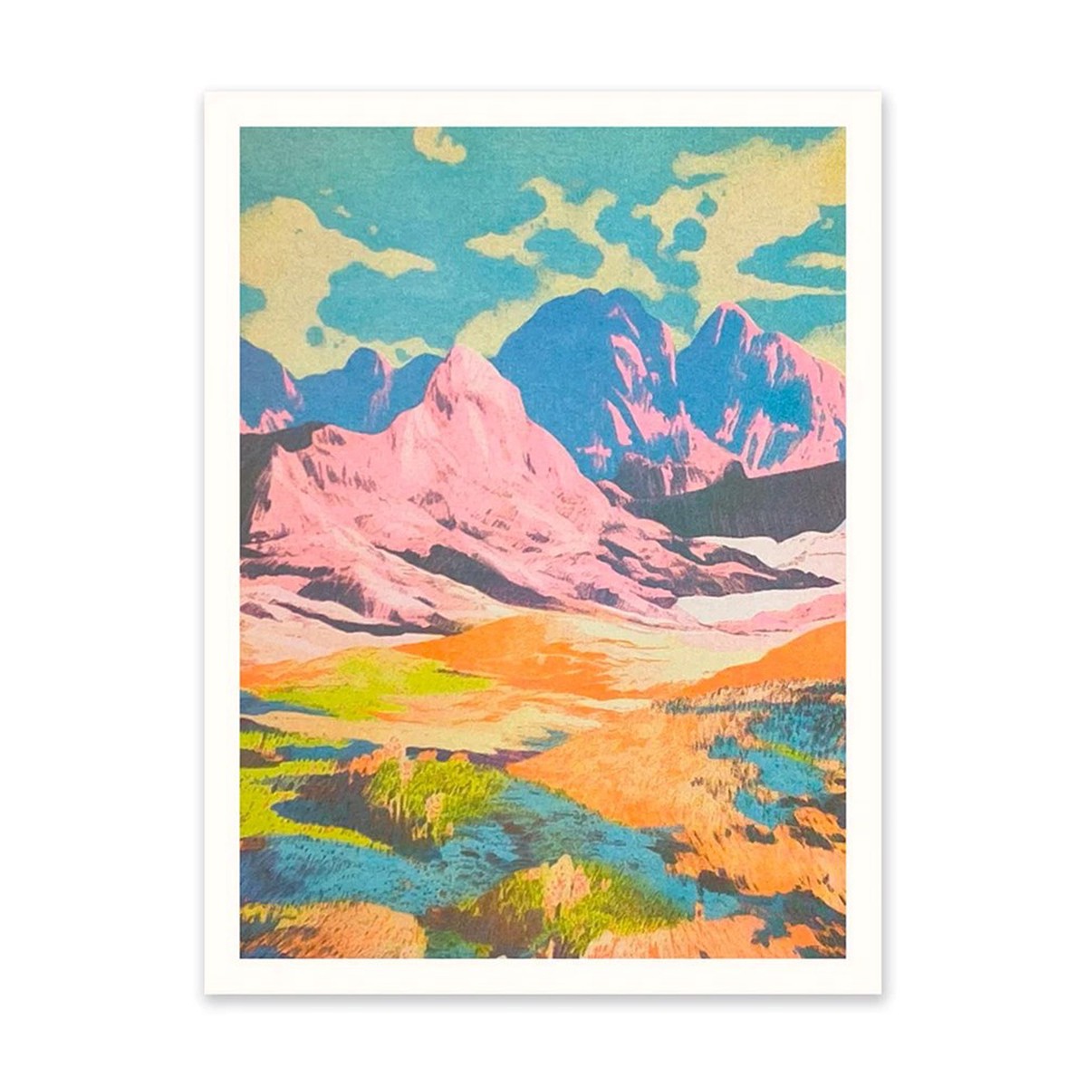 Patchwork Landscape 1 Riso Print (8 )