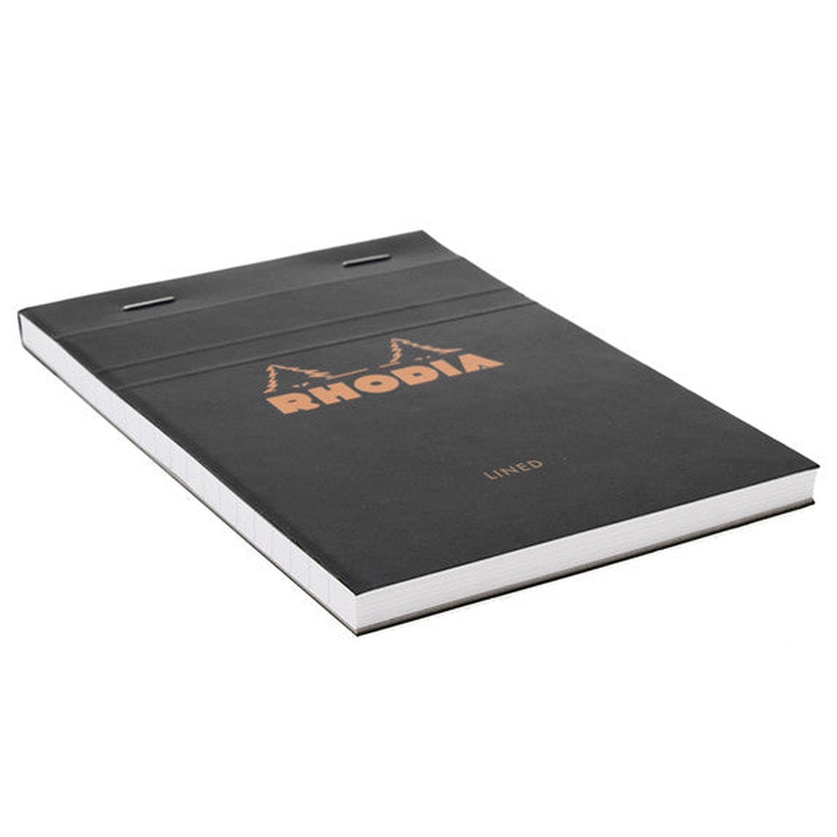 Rhodia Black Head Stapled Pad 105 8Cm Lined 136009C
