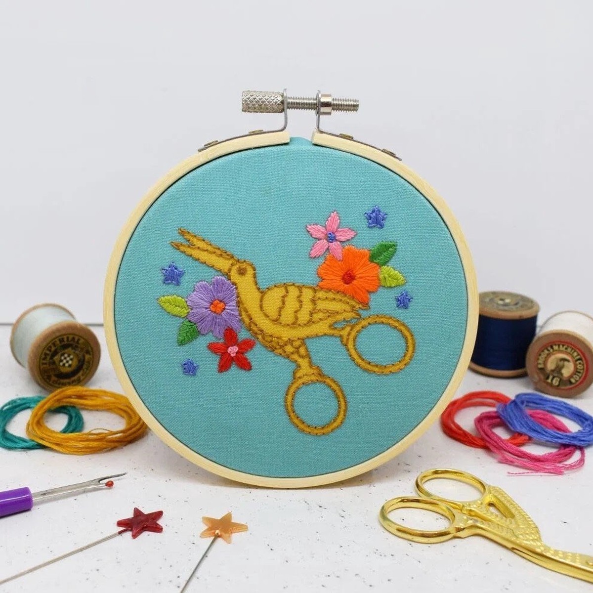 Stork Mini Embroidery Kit