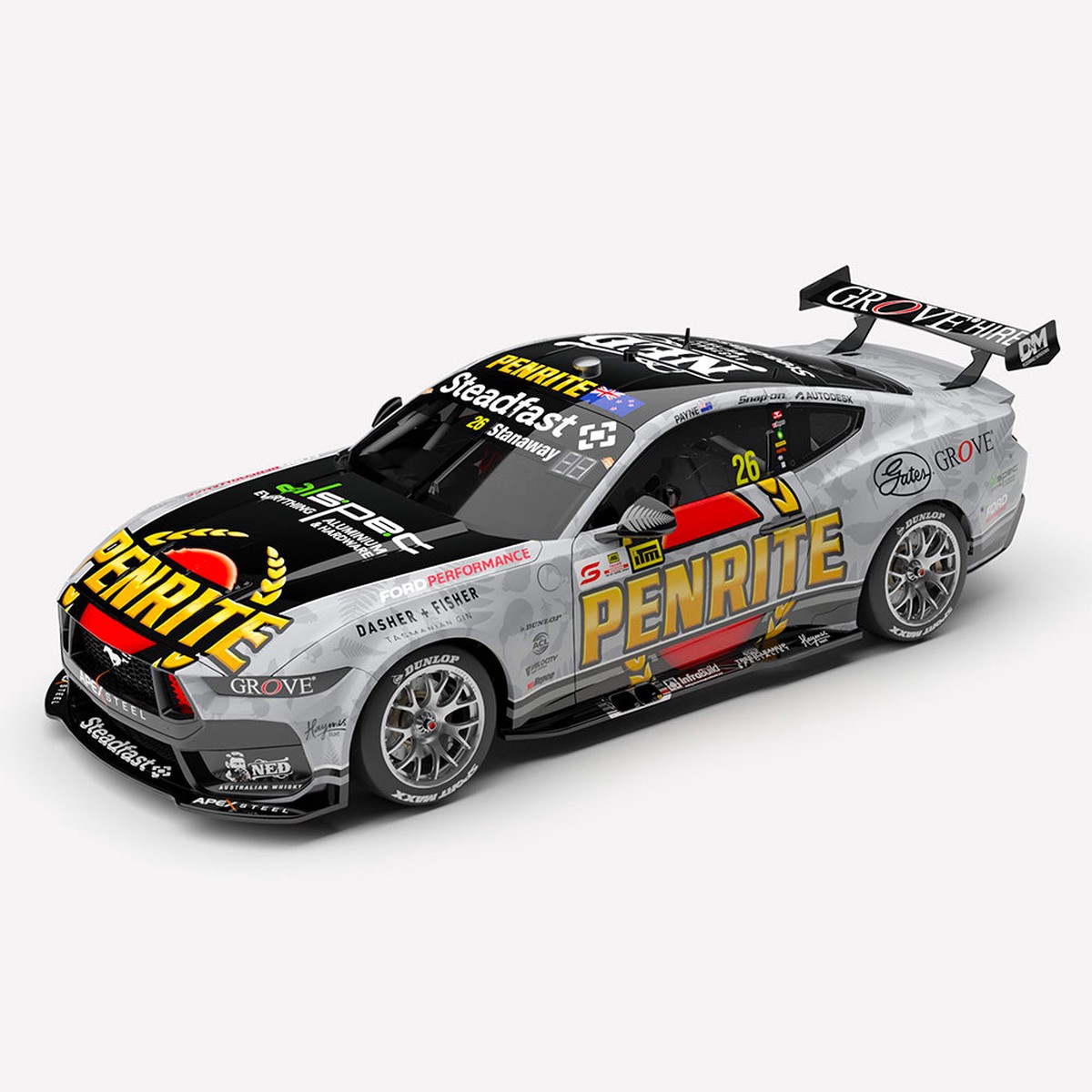 Authentic Collectables Acd18F24M 118 Penrite Racing No26 Ford Mustang Gt 2024 Itm Taup Super400 Native Livery Richie Stanaway