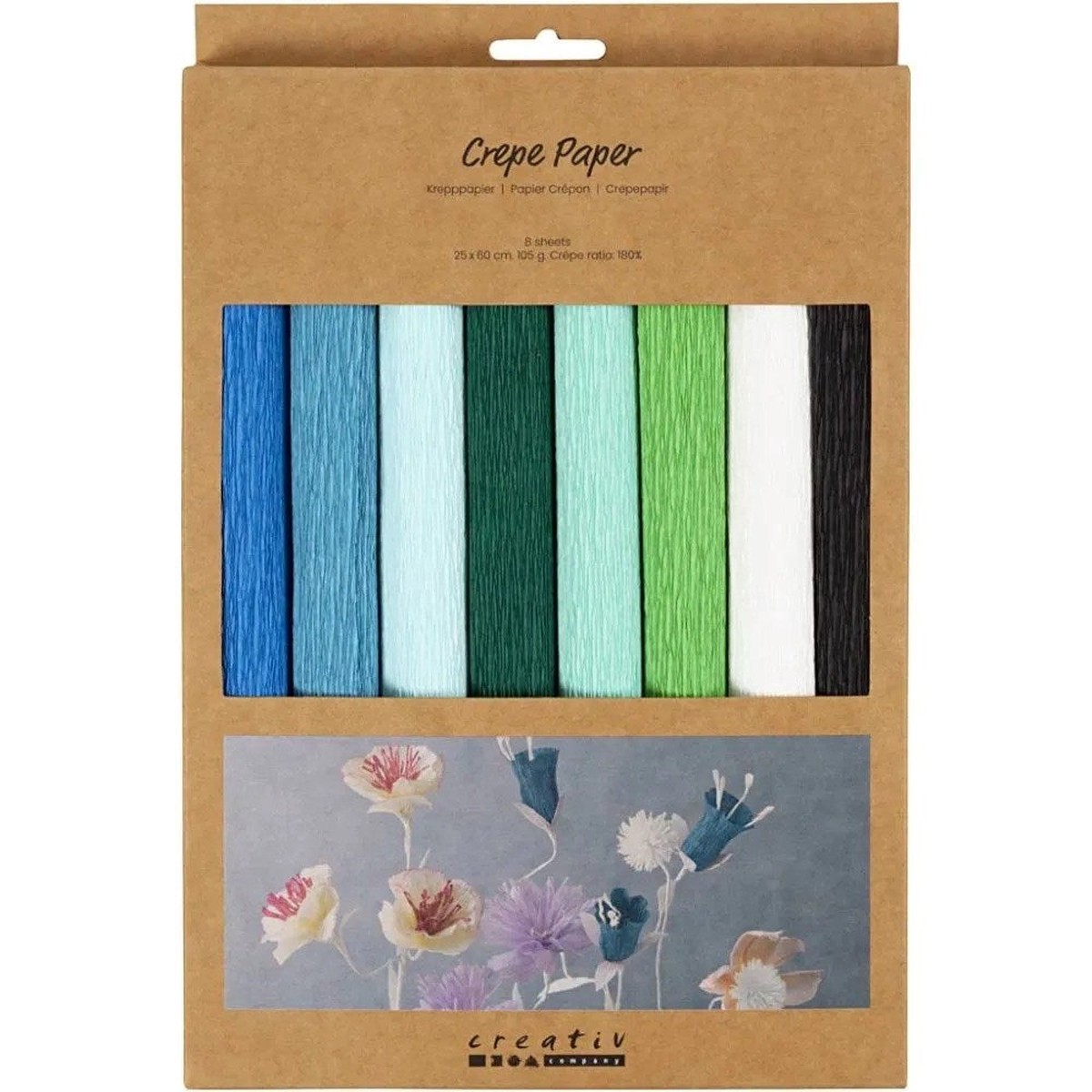Crepe Paper Pack 8Pc BlueGreen