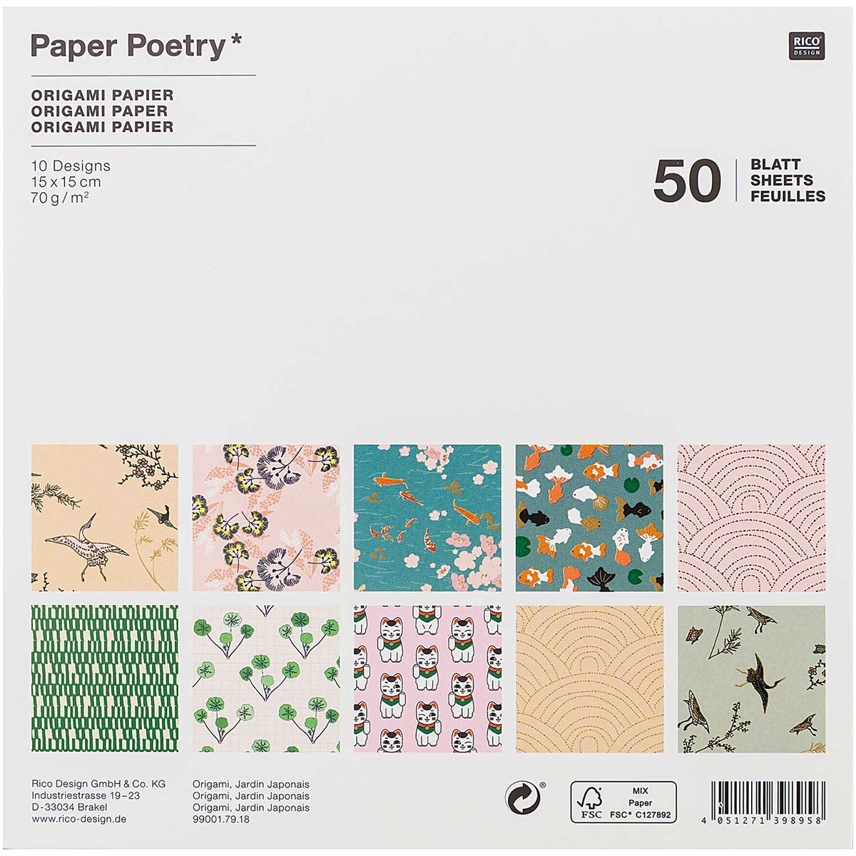Paper Poetry Origami Jardin Japona 15Cm X 15Cm