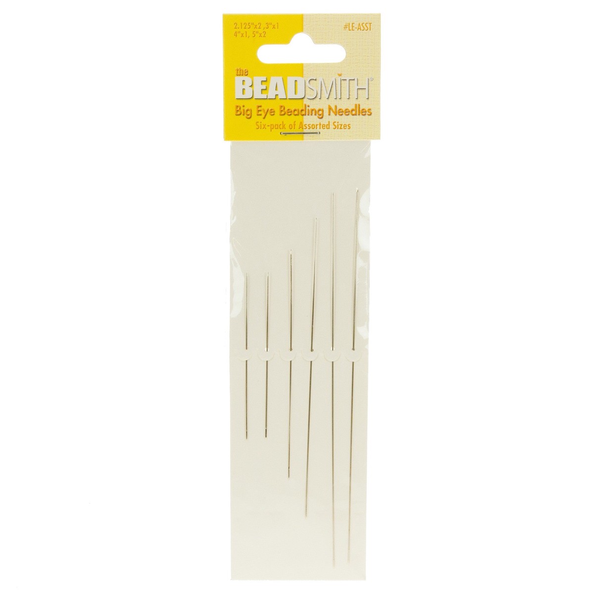 The Bead Smith Assorted Big Eye Needles 6Pk