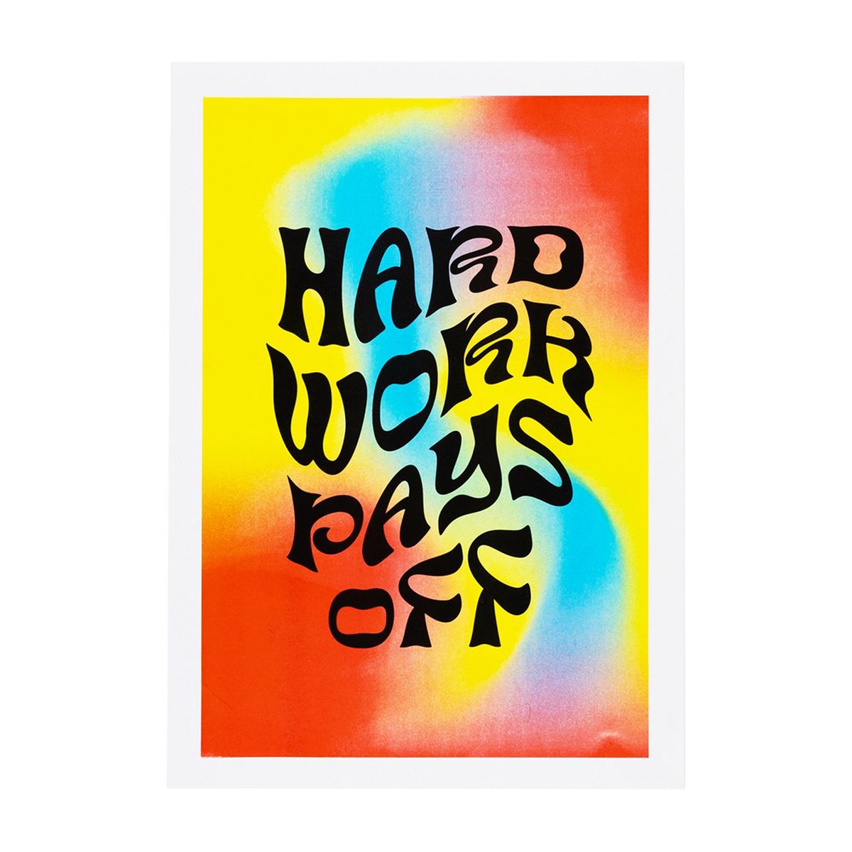 Fa X Tara Collette A3 Risograph Print - Hard Work Pays Off