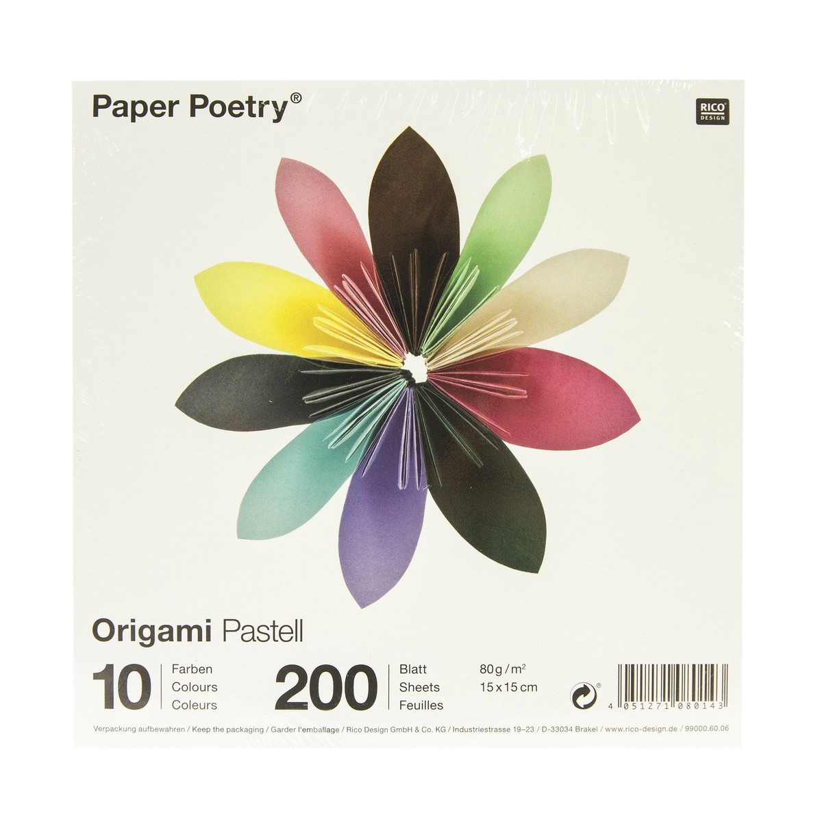 Paper Poetry Origami Paper Pastel 15Cm X 15Cm