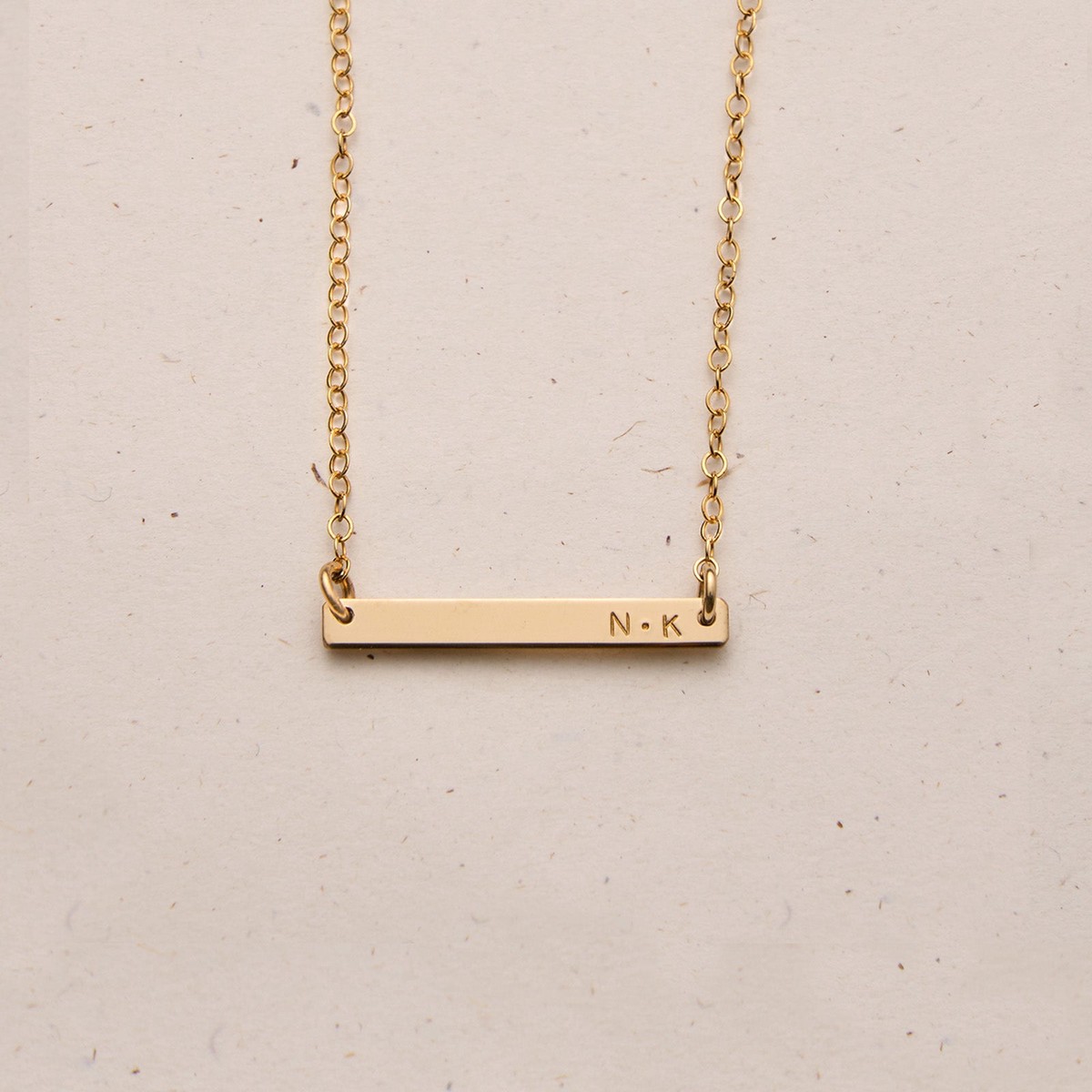 Tilly Tiny Initial Bar Necklace GoldFill