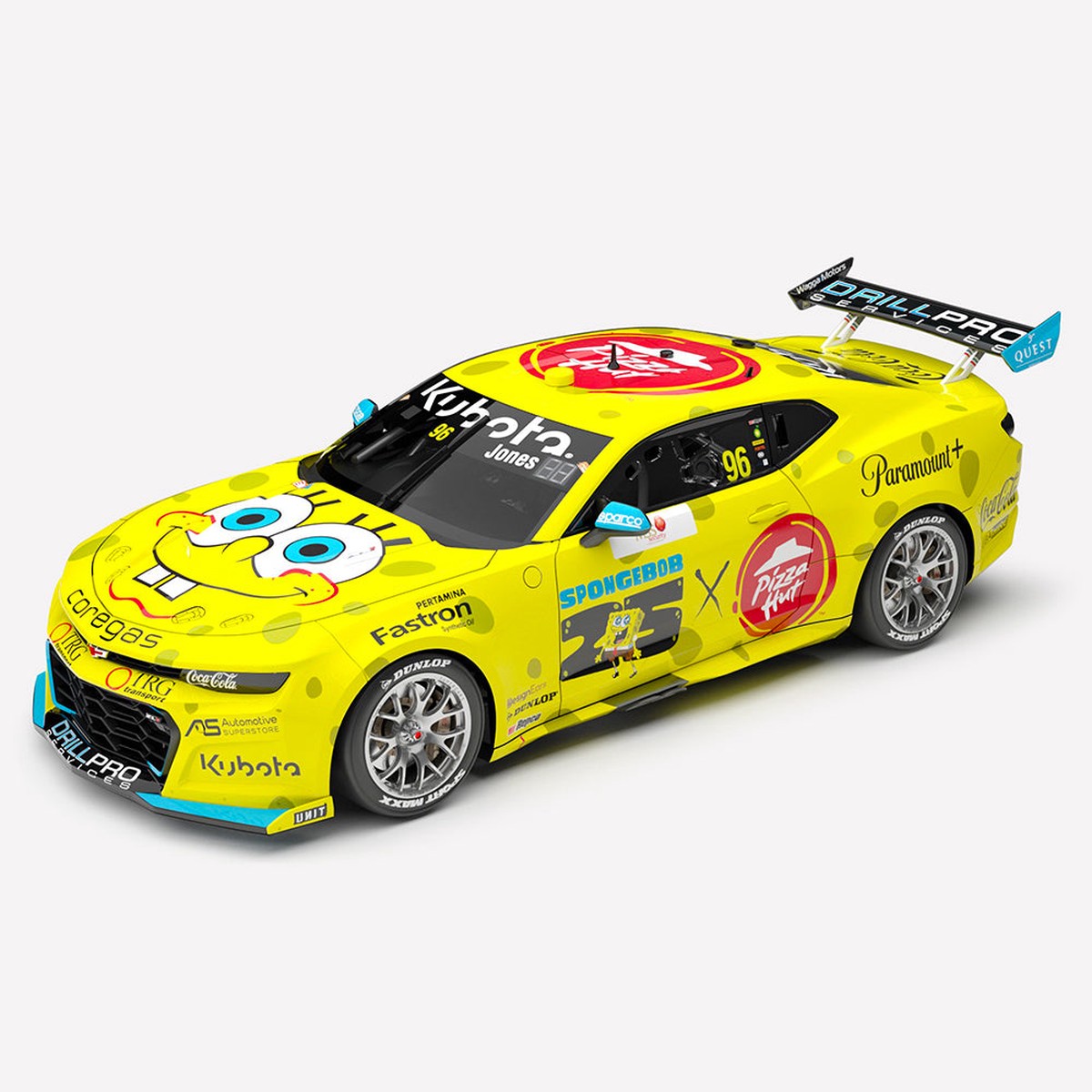 Authentic Collectables Acd64C24L 164 Brad Jones Racing Pizza Hut No96 Spongebob Squarepants Chevrolet Camaro Zl1 2024 Macauley Jones