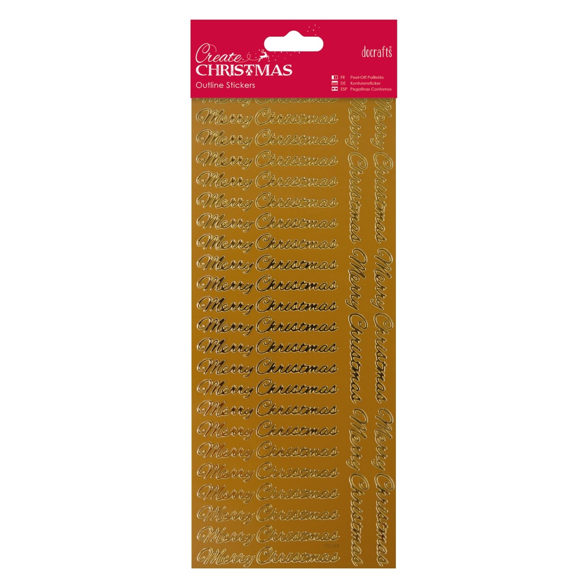 Create Christmas – Outline Stickers – Merry Xmas Gold