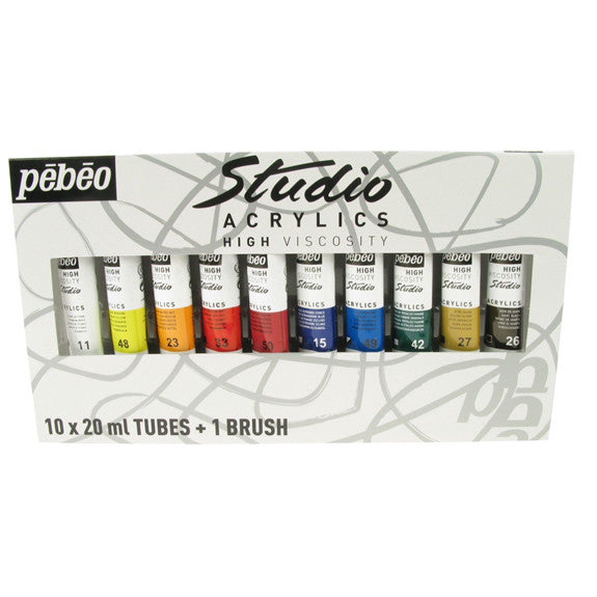 Pebeo Studio Acrylic Sets - 10 X 20Ml Set Brush
