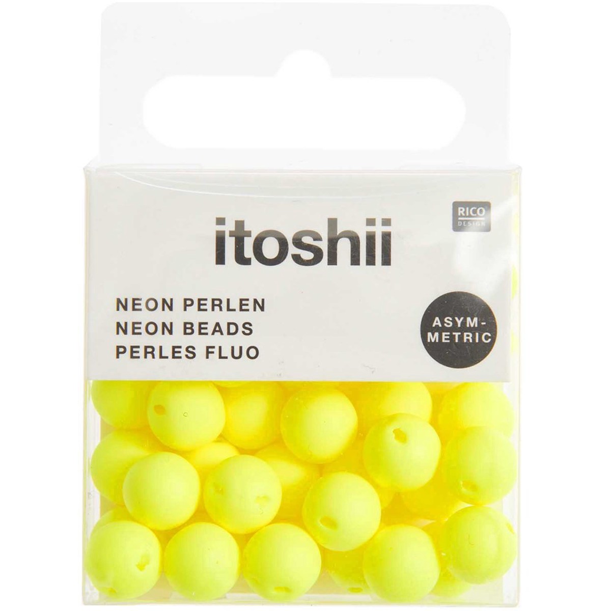 Plastic Beads Neon Yellow Asymmetric