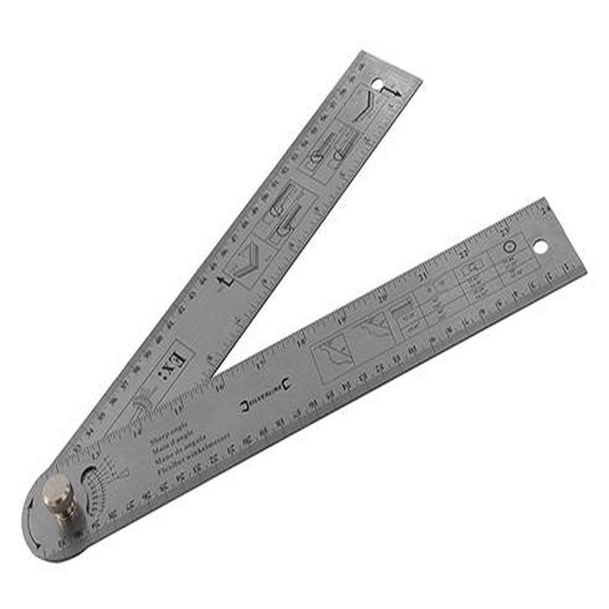 Silverline Easy Angle Protractor Rule 600Mm