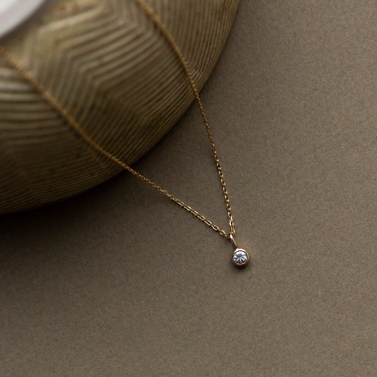 Claire Charm Pendant - White Moissanite - 9K PendantOnly