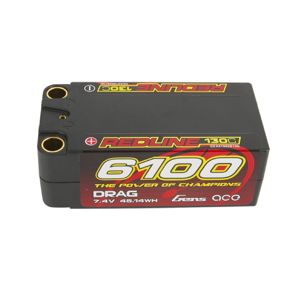 Gens Ace 74V 2S Redline 6100Mah 130C Shorty Hardcase Lipo Battery ()