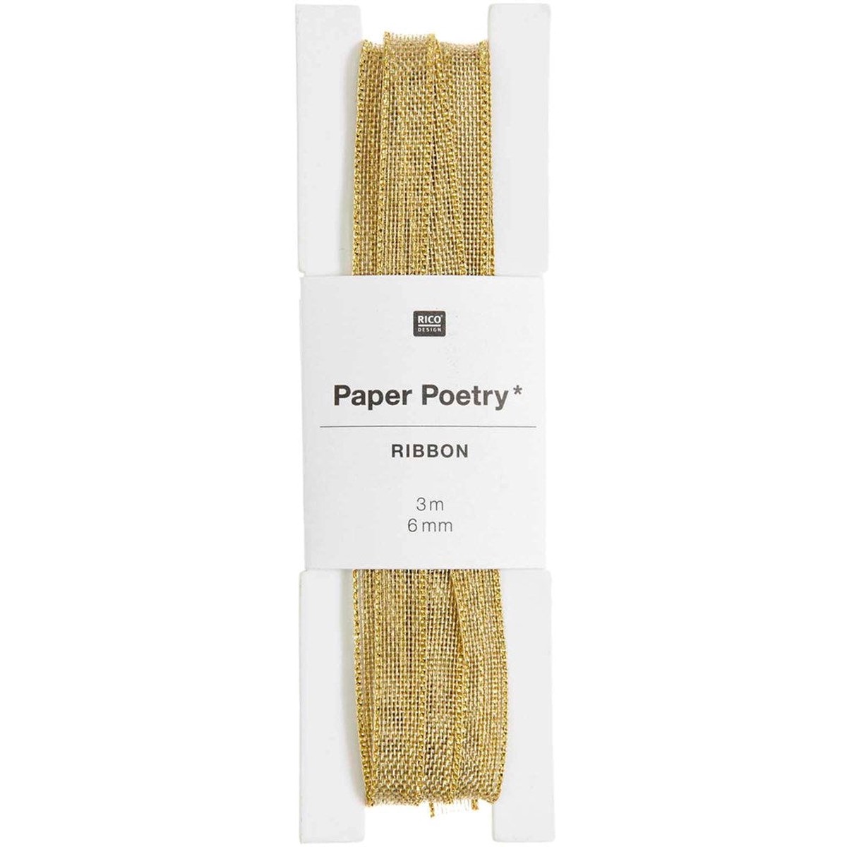 Metallic Ribbon Gold Edge 6 Mm X 3 M