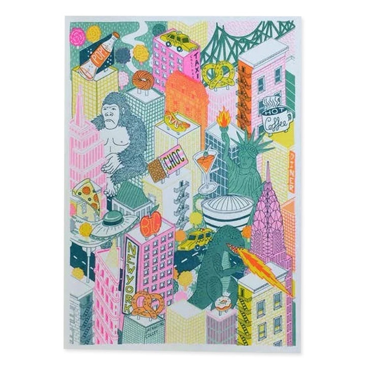 New York City Architectural A4 Riso Print