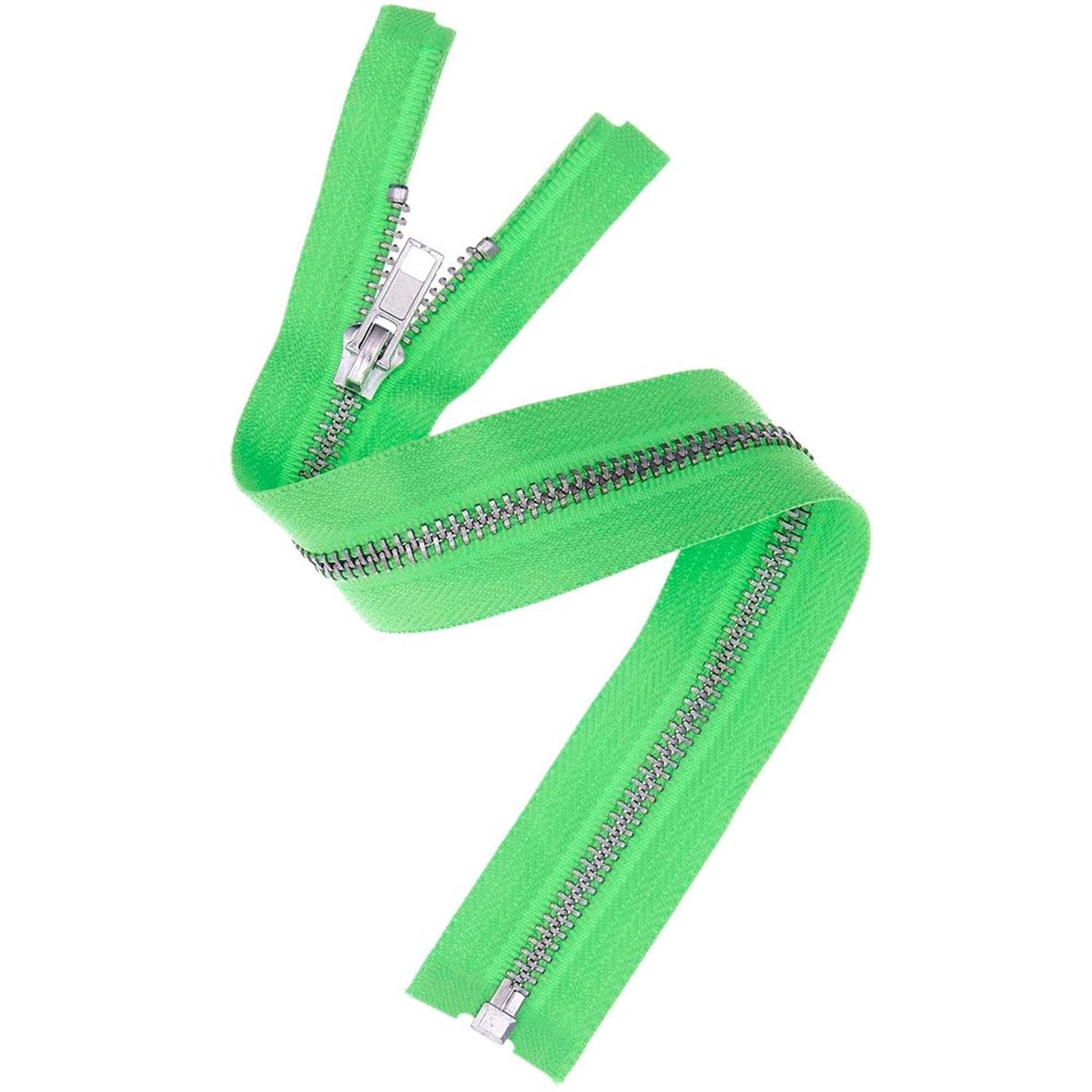 Zip Silver Metal Neon Green 30Cm5Mm