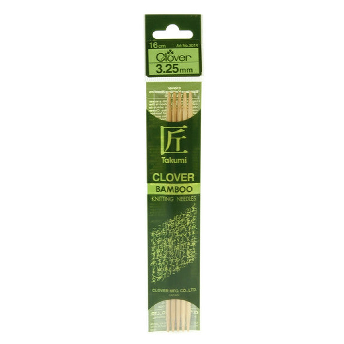 Clover Takumi Bamboo Knitting Needles - 325Mm - 5Pk