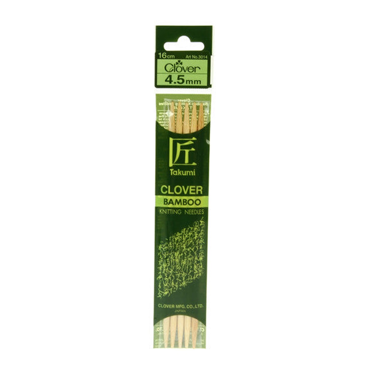 Clover Takumi Bamboo Knitting Needles - 45Mm - 5Pk