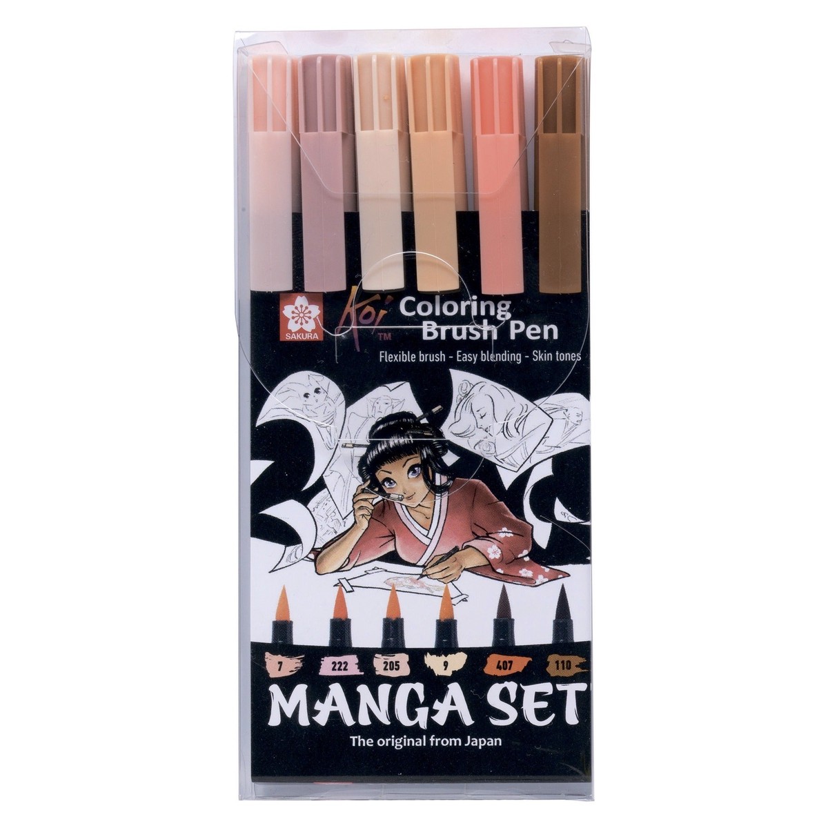 Sakura Manga Koi Color Brush Set 6