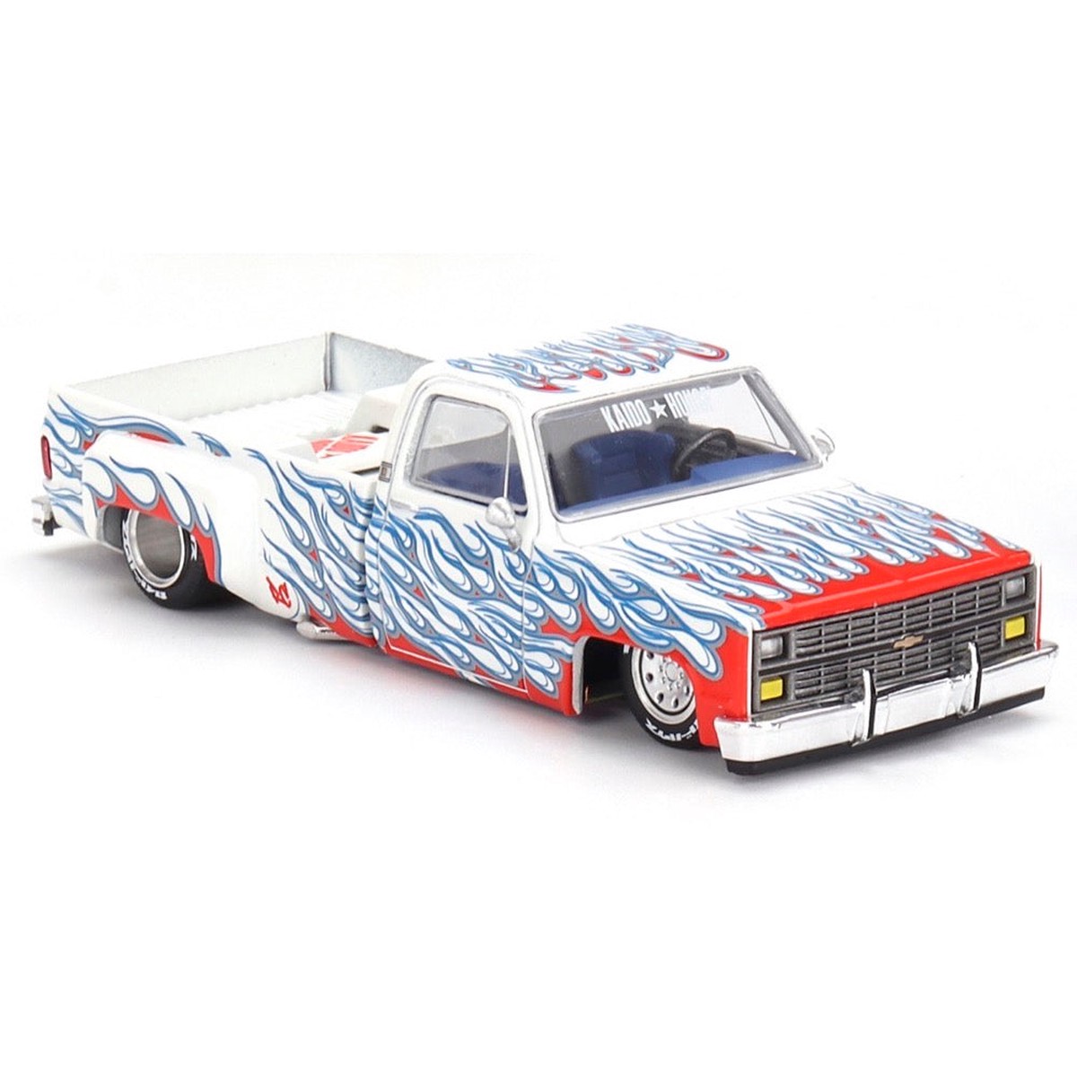 Kaido House Khmg157 Mini Gt Chevrolet Silverado Dually On Fire V2