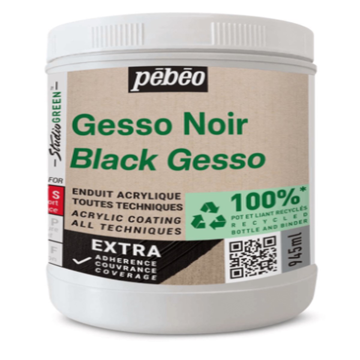 Pebeo Studio Green Black Gesso 225Ml