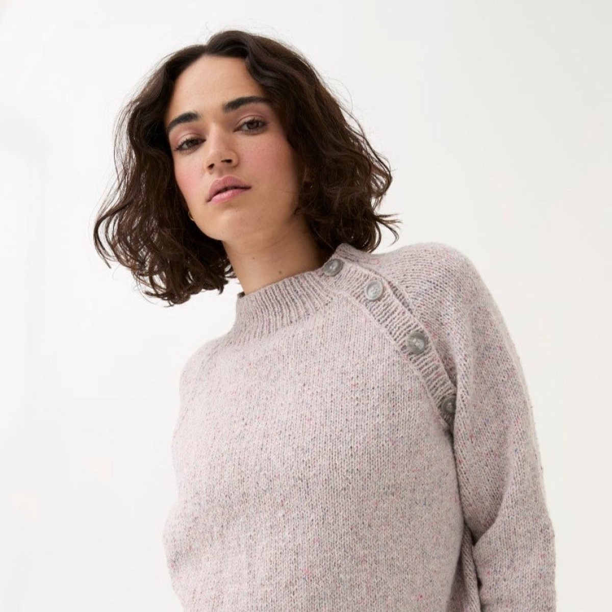 Buttoned Raglan Sweater Knitting Pattern