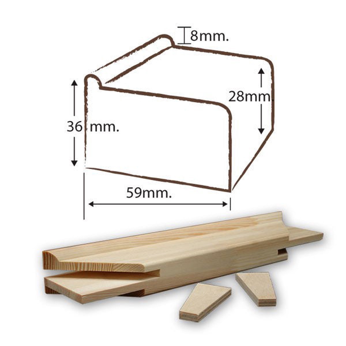 Exhibition Stretcher Bar (Pair) 36 Mm X 59 Mm X 550 Cm