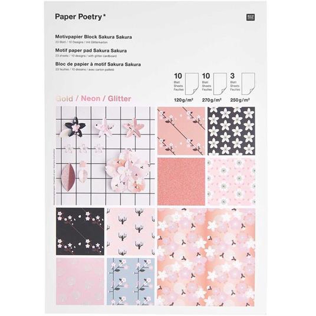 Paper Poetry Craft Block Motif Paper Pad - Sakura Sakura
