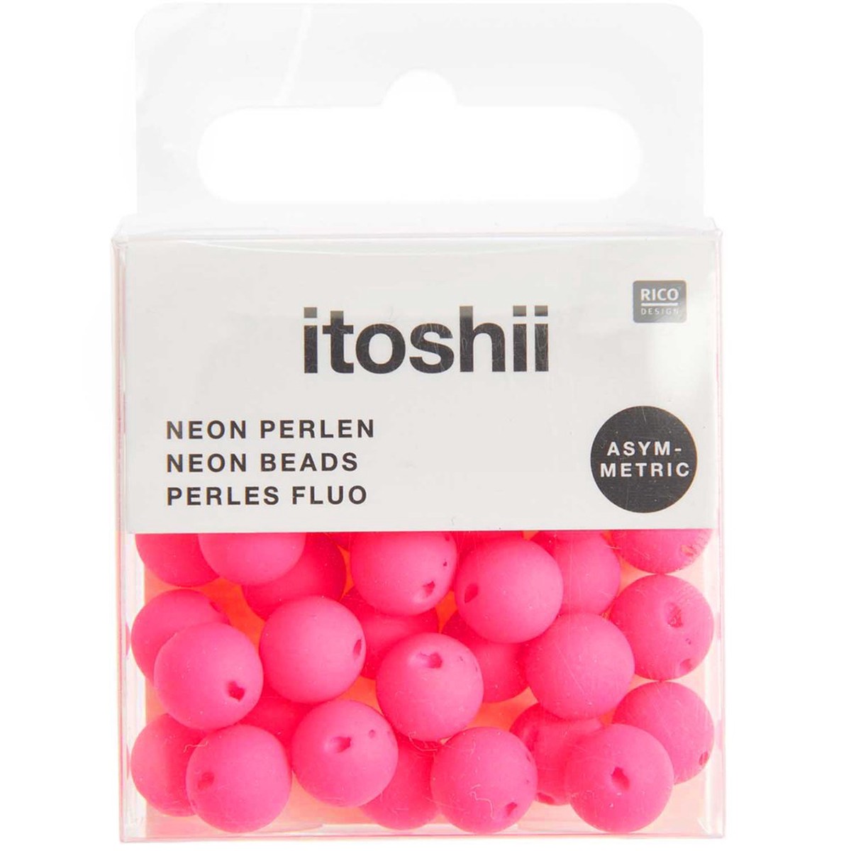 Plastic Beads Neon Pink Asymmetric