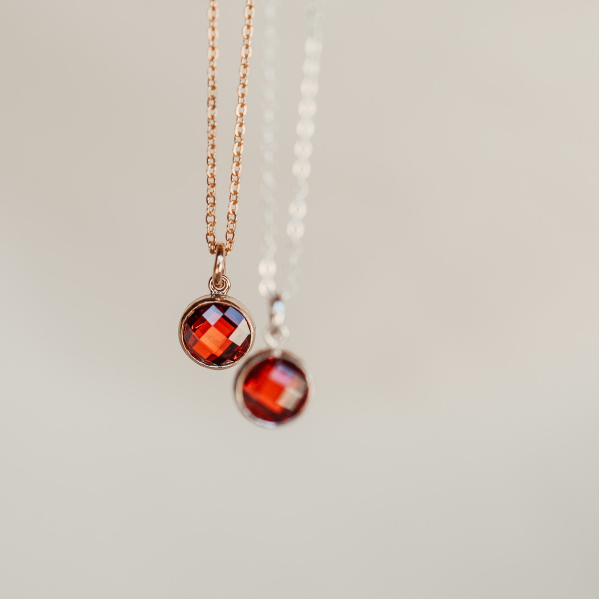 Birthstone Drop Necklace January GoldFill