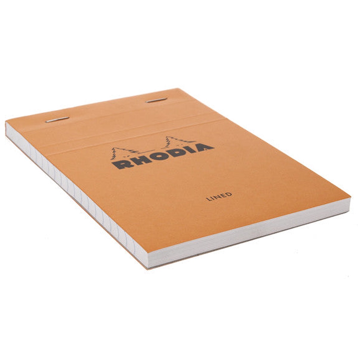 Rhodia Orange Head Stapled Pad 105 8Cm Lined 13600C