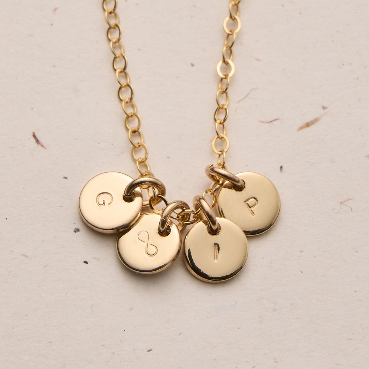 Florence Tiny Pendant Necklace Choose Number Of Pendants GoldFill